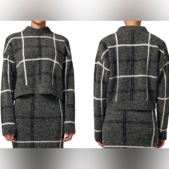 Lita Sweaters - LITA by Ciara Nurture Manchester Plaid Funnel Neck Alpaca Blend Sweater size M